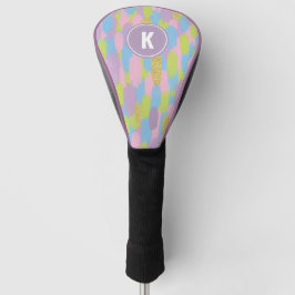 Kleurrijke Abstracte penseelstreken Patroon Monogr Golfheadcover