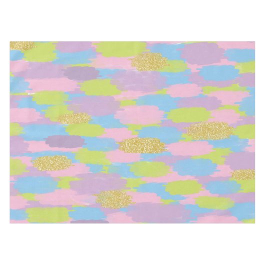 Kleurrijke Abstracte penseelstreken Patroon Monogr Tafelkleed (Voorkant (Horizontaal))