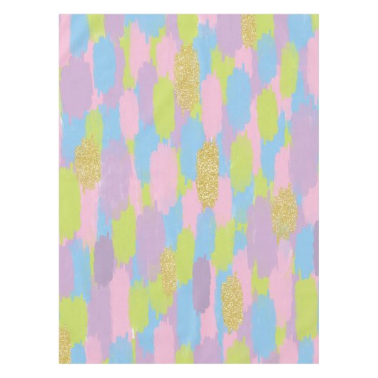 Kleurrijke Abstracte penseelstreken Patroon Monogr Tafelkleed (Voorkant)