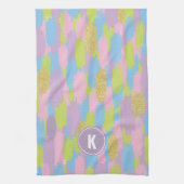 Kleurrijke Abstracte penseelstreken Patroon Monogr Theedoek (Verticaal)