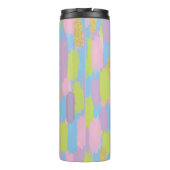 Kleurrijke Abstracte penseelstreken Patroon Monogr Thermosbeker (Achterkant)