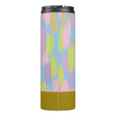 Kleurrijke Abstracte penseelstreken Patroon Monogr Thermosbeker (Achterkant)