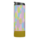 Kleurrijke Abstracte penseelstreken Patroon Monogr Thermosbeker (Geroteerd rechts)