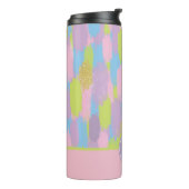 Kleurrijke Abstracte penseelstreken Patroon Monogr Thermosbeker (Gedraaid links)