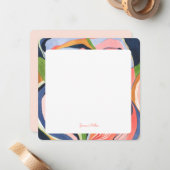 Kleurrijke, Abstracte, persoonlijke flatpanel-kaar Notitiekaartje (Voorkant / Achterkant in situ)
