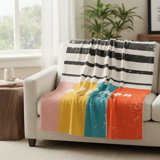 Kleurrijke Abstracte persoonlijke naam uit de mid Fleece Deken