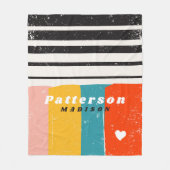 Kleurrijke Abstracte persoonlijke naam uit de mid Fleece Deken (Voorkant)