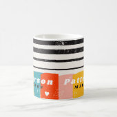 Kleurrijke Abstracte persoonlijke  naam uit de mid Koffiemok (Center)