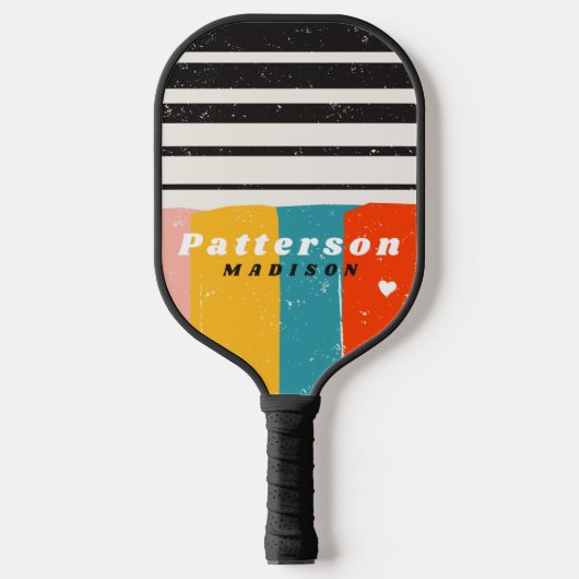 Kleurrijke Abstracte persoonlijke  naam uit de mid Pickleball Paddle (Voorkant)