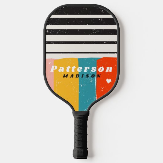 Kleurrijke Abstracte persoonlijke  naam uit de mid Pickleball Paddle (Achterkant)