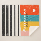 Kleurrijke Abstracte persoonlijke  naam uit de mid Sherpa Deken (Voorkant (horizontaal))