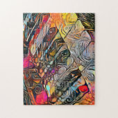 Kleurrijke Abstracte piano | Harde uitdaging Legpuzzel (Verticaal)