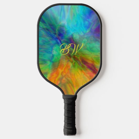Kleurrijke Abstracte Pickleball Paddle (Voorkant)