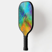 Kleurrijke Abstracte Pickleball Paddle (Links)