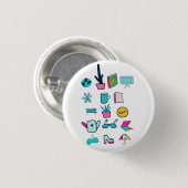 Kleurrijke Abstracte pictogrammen met alledaagse i Ronde Button 3,2 Cm (Voorkant /achterkant)