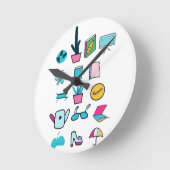 Kleurrijke Abstracte pictogrammen met alledaagse i Ronde Klok (Hoek)