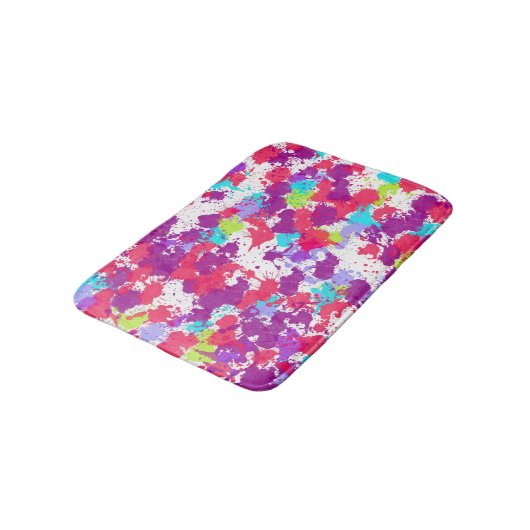 Kleurrijke Abstracte plakband verf, rood en Paars Badmat (Gekanteld)