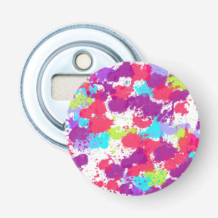 Kleurrijke Abstracte plakband verf, rood en Paars Button Flesopener