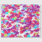 Kleurrijke Abstracte plakband verf, rood en Paars Cadeaupapier (Vlak)