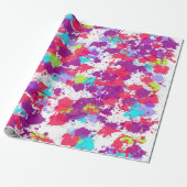 Kleurrijke Abstracte plakband verf, rood en Paars Cadeaupapier (Uitgerold)