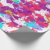 Kleurrijke Abstracte plakband verf, rood en Paars Cadeaupapier (Hoek)
