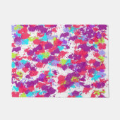 Kleurrijke Abstracte plakband verf, rood en Paars Deurmat (Voorkant)