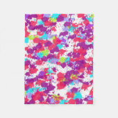 Kleurrijke Abstracte plakband verf, rood en Paars Fleece Deken (Voorkant)
