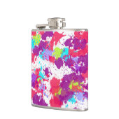 Kleurrijke Abstracte plakband verf, rood en Paars Heupfles (Links)