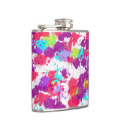 Kleurrijke Abstracte plakband verf, rood en Paars Heupfles (Rechts)