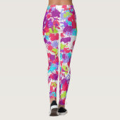 Kleurrijke Abstracte plakband verf, rood en Paars Leggings (Achterkant)