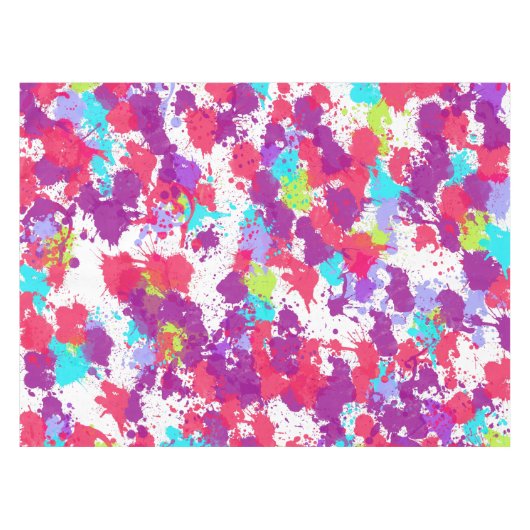 Kleurrijke Abstracte plakband verf, rood en Paars Tafelkleed (Voorkant (Horizontaal))