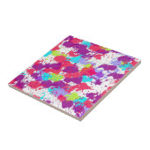 Kleurrijke Abstracte plakband verf, rood en Paars Tegeltje (Zijkant)