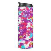 Kleurrijke Abstracte plakband verf, rood en Paars Thermosbeker (Geroteerd rechts)