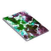 Kleurrijke Abstracte platter Verf Groen en Paars Notitieboek (Rechterzijde)