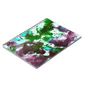 Kleurrijke Abstracte platter Verf Groen en Paars Notitieboek (Linkerzijde)
