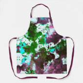 Kleurrijke Abstracte platter Verf Groen en Paars Schort (Voorkant)
