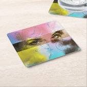 Kleurrijke Abstracte Pop Art, aangepast Onderzette Kartonnen Onderzetters (Schuin)