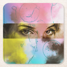 Kleurrijke Abstracte Pop Art, aangepast Onderzette