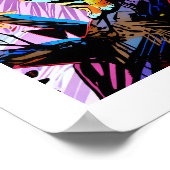 Kleurrijke Abstracte Pop Art Bengal Cat in Tree Poster (Hoek)