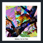 Kleurrijke Abstracte Pop Art Bengal Cat in Tree Poster<br><div class="desc">Dit afbeelding van een Bengaalse kat in een pop is gemaakt met behulp van boomkunststijl De titel die ik koos is "Bengaalse kat in een boom",  maar je kunt het veranderen. Het afbeelding heeft een hoge resolutie van 7168 x 7168 ppi en is te downloaden.</div>
