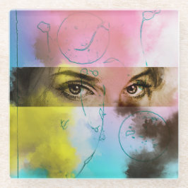 Kleurrijke Abstracte Pop Art, fijn Onderzetter Glazen Onderzetter