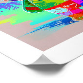 Kleurrijke abstracte pop art knuffelkat poster (Hoek)