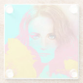 Kleurrijke Abstracte Pop Vrouw, fijn Onderzetter (Achterkant)