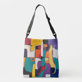 Kleurrijke Abstracte Portret Art Canvas tas (Achterkant)