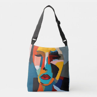 Kleurrijke Abstracte Portret Art Canvas tas