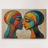 Kleurrijke Abstracte portretpuzzel Legpuzzel (Horizontaal)