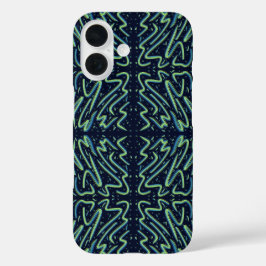 Kleurrijke Abstracte Psychedelische Draderige Gepu iPhone 16 Hoesje