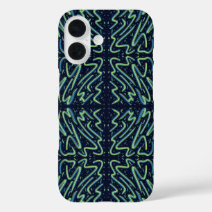 Kleurrijke Abstracte Psychedelische Draderige Gepu iPhone 16 Hoesje
