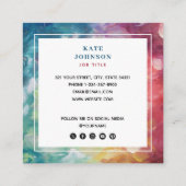  kleurrijke Abstracte QR-code Sociale media Vierkante Visitekaartje (Achterkant)