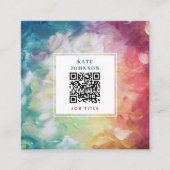  kleurrijke Abstracte QR-code Sociale media Vierkante Visitekaartje (Voorkant)